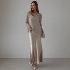 European And American Long Sleeve Hollow Loose Pullover Sequined Top Women's Clothing - DanaFashionstore
