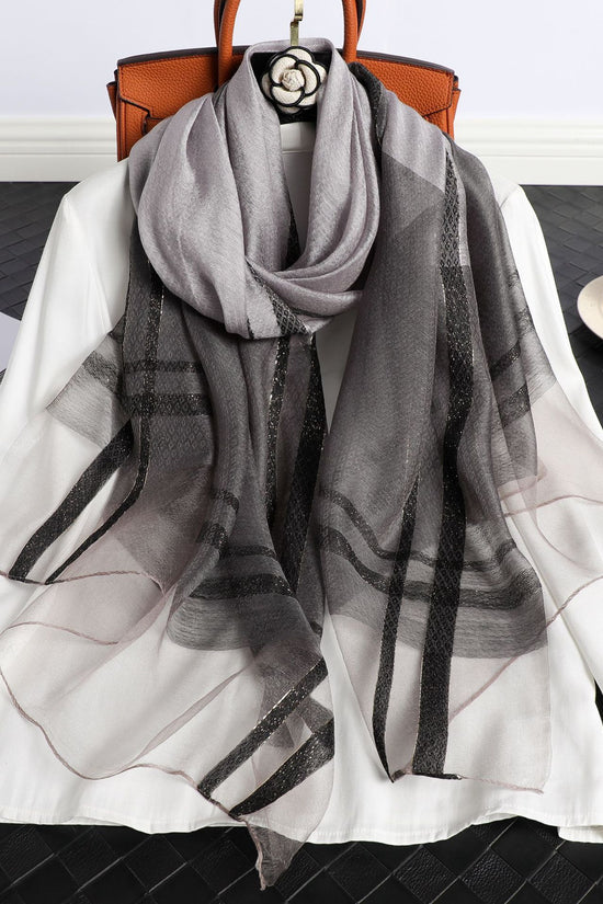 Women's Korean Style Silk Plaid Scarf