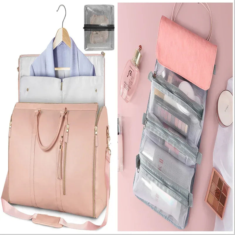 Large Capacity Travel Duffle Bag Women's Handbag Folding Suit Bag Waterproof Clothes Totes - DanaFashionstore