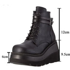 Women's Dark Gothic Wedge Platform Ankle Boots - DanaFashionstore