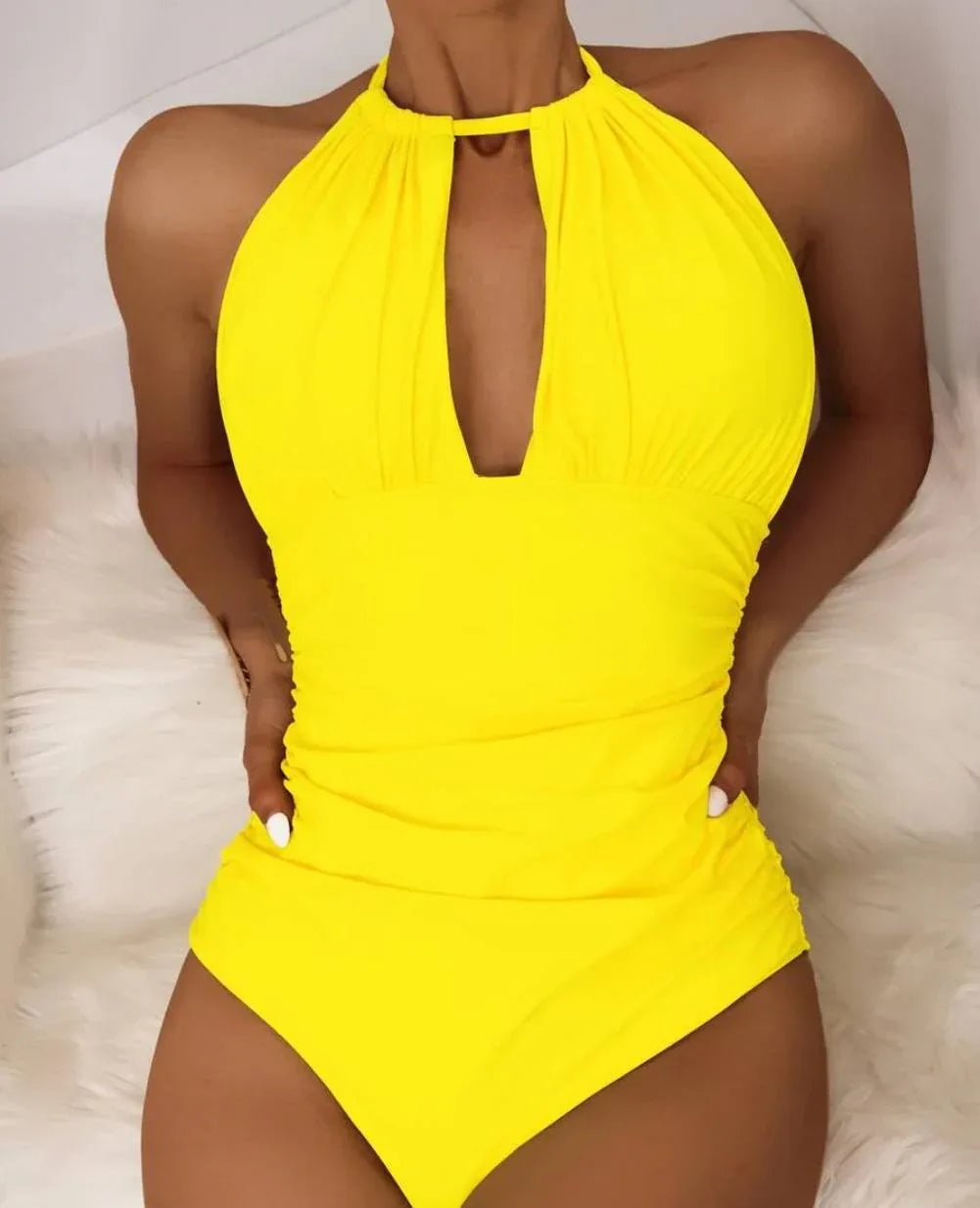 Fashion Solid Color One-piece Swimsuit For Women - DanaFashionstore