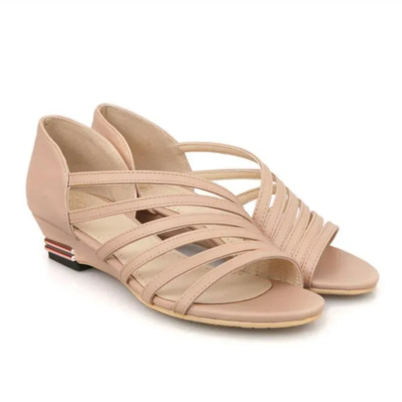 Summer Thin Strap Mid-heel Flat Wedge Casual Ladies Sandals - DanaFashionstore
