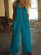 Sleeveless Wide Leg Jumpsuit 2026 - Casual One-Piece Jumpsuit - DanaFashionstore