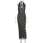 Sexy Halter Lace Split Dress Women 2026 - Slim Fit Summer Dress - DanaFashionstore