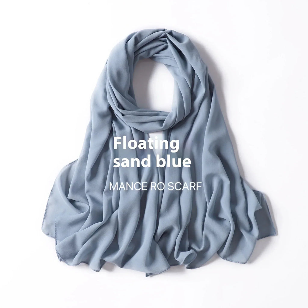 Pure Color Pearl Chiffon Scarf Headcloth Veil Chiffon Scarf - DanaFashionstore