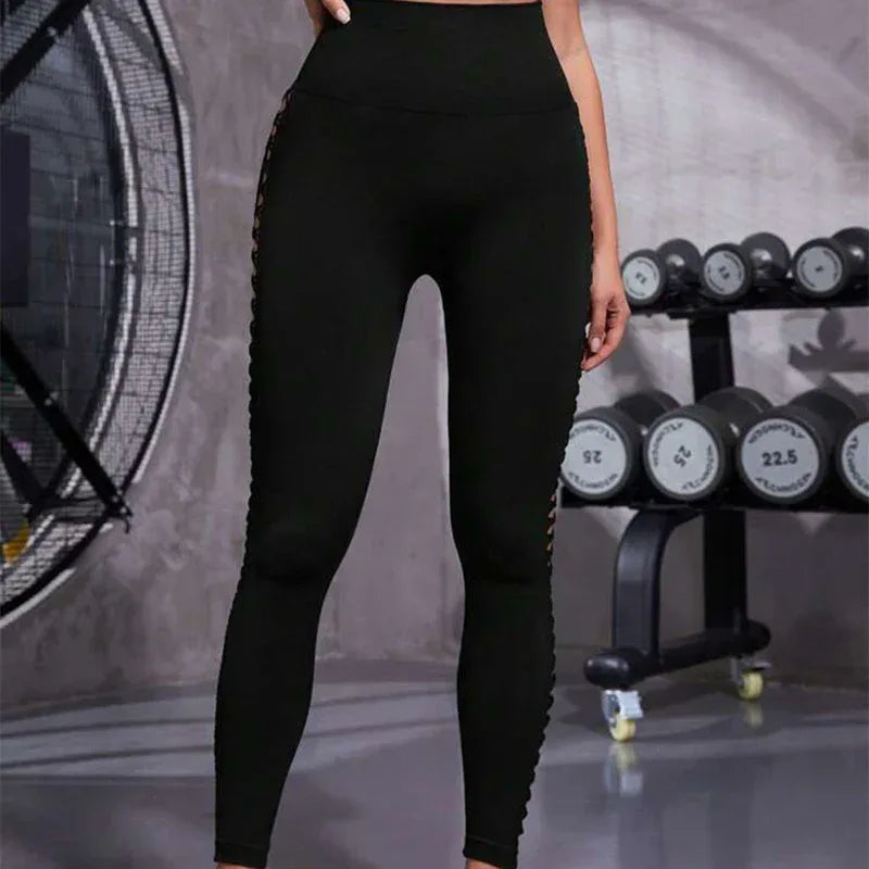 Hollow Tie Dye Printed Yoga Pants High Waist Butt Lift Seamless Sports Gym Fitness Leggings Slim Pants For Women Tight Trousers - DanaFashionstore