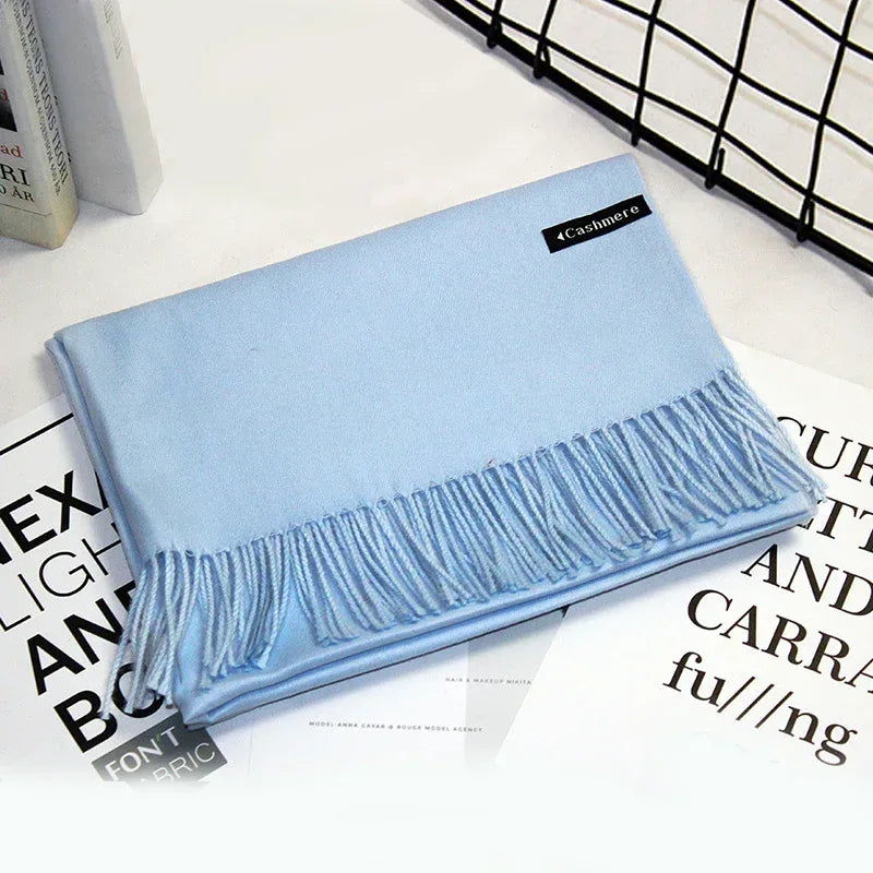 Women's Cashmere Warm Red Annual Meeting Scarf - DanaFashionstore