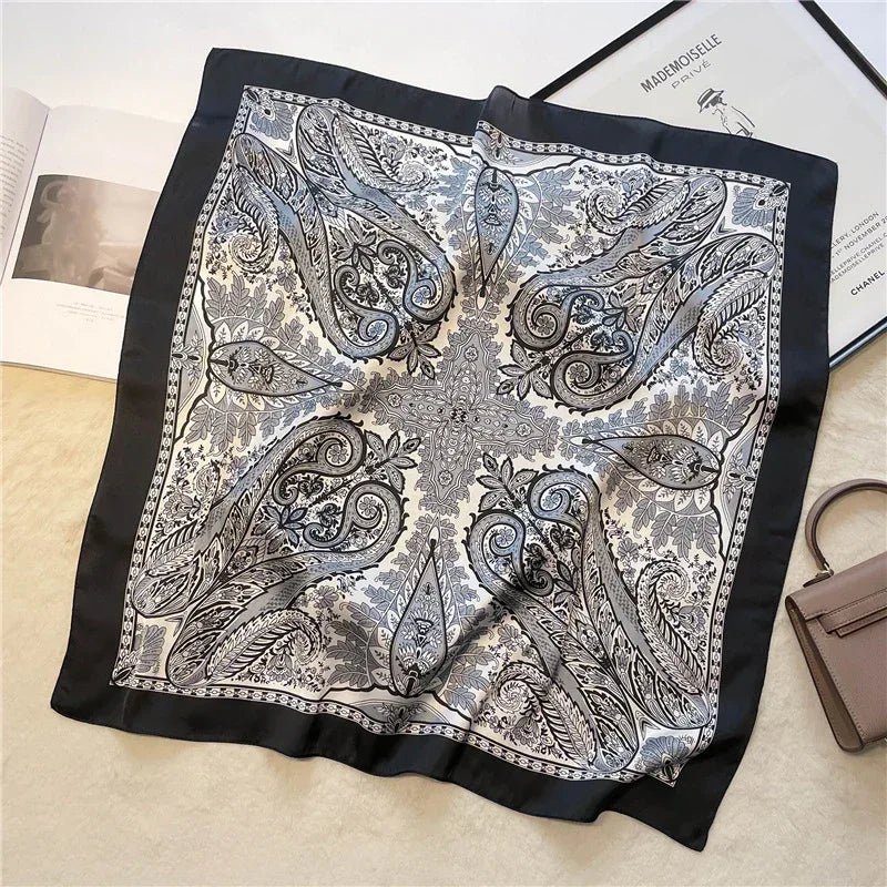Women's Vintage Printed Silk Scarf - DanaFashionstore