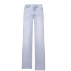 Womens Straight-leg Loose-fit Denim Jeans