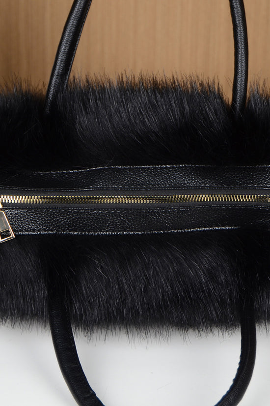 High-end Hand-carrying Square Plush Bag Fur Raccoon Fur Handbag Large Capacity - Dana Fashion