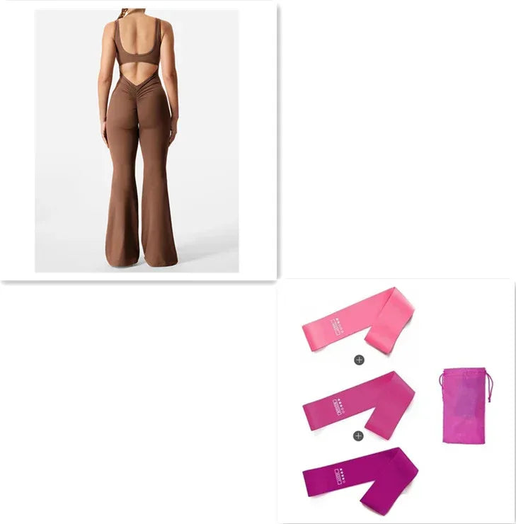 Slim Fit Hip Raise Jumpsuit Sexy Backless Exercise Yoga Clothes - DanaFashionstore
