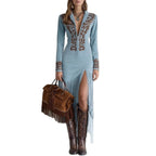Women's Retro Floral Zipper Dress - DanaFashionstore