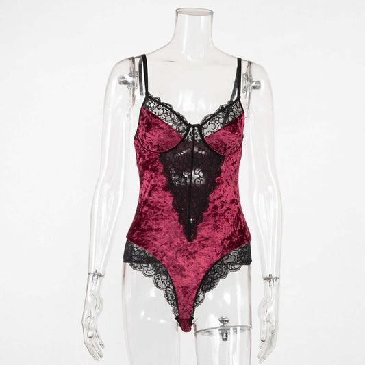 See-through Underwear Sex Appeal One-piece $51.69 Dana Fashion Color: Wine Red Size: L Women's clothing Product information: Function: waist protection, no trace, hip lift, body sculpting, abdomen reduction Suitable seasons: summer, winter, spring, autumn