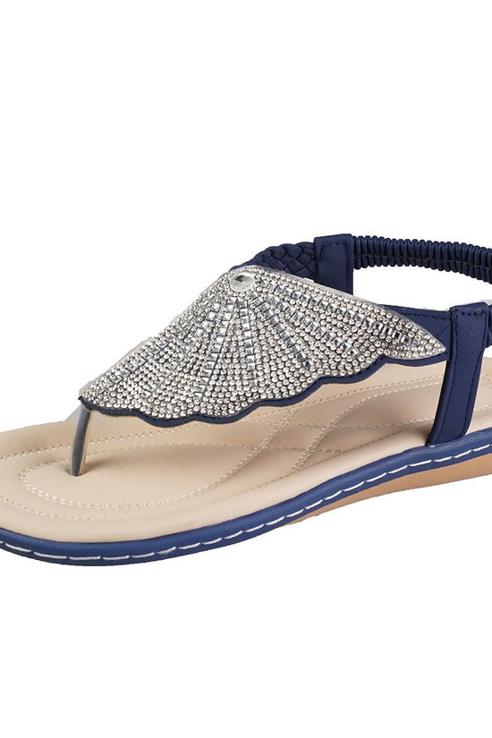 New Rhinestone Shell Flip-Flops Sandals Summer Beach Shoes For Women Fashion Casual Low Heel Flat Slides Slippers