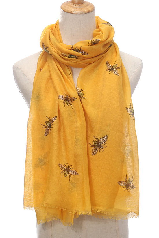 Bee Print Women's Neck Warmer Travel Sun Protection Shawl
