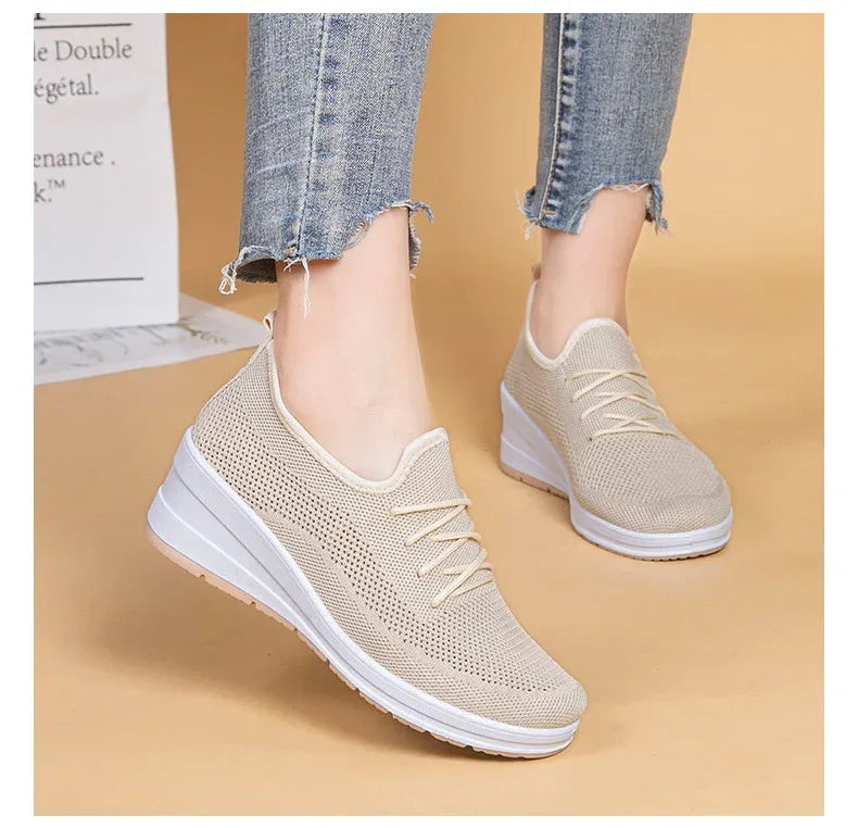 Women's Mesh Breathable Casual Platform Wedge Heels - DanaFashionstore