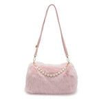 Autumn And Winter Fashion Shoulder Bags Pearl Chain Crossbody Bag Versatile Commuting Armpit Plush Female Bag - DanaFashionstore