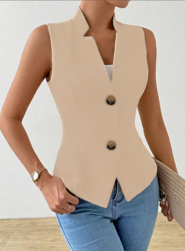 Solid Color Jacquard Suit Vest Jacket - DanaFashionstore