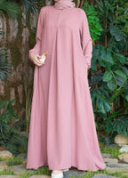 Women's Solid Color Simple Long-sleeved Loose-fitting Elegant Dress