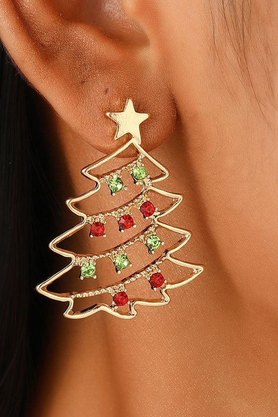 Christmas Earrings With Christmas Tree Colorful Zircon Christmas Tree Earrings  For Women Personality Earrings Party Jewelry Christmas Gift