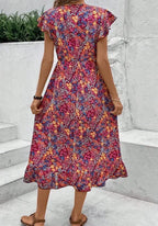 Print V-neck Dress For Women - DanaFashionstore