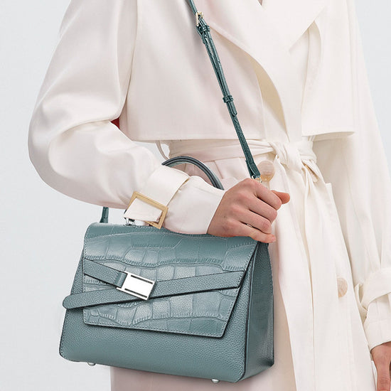 Elegant Lightweight Leather Alligator Print Handbag - Dana Fashion