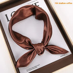 Solid Color Square Scarf Artificial Silk Small Square Towel - DanaFashionstore