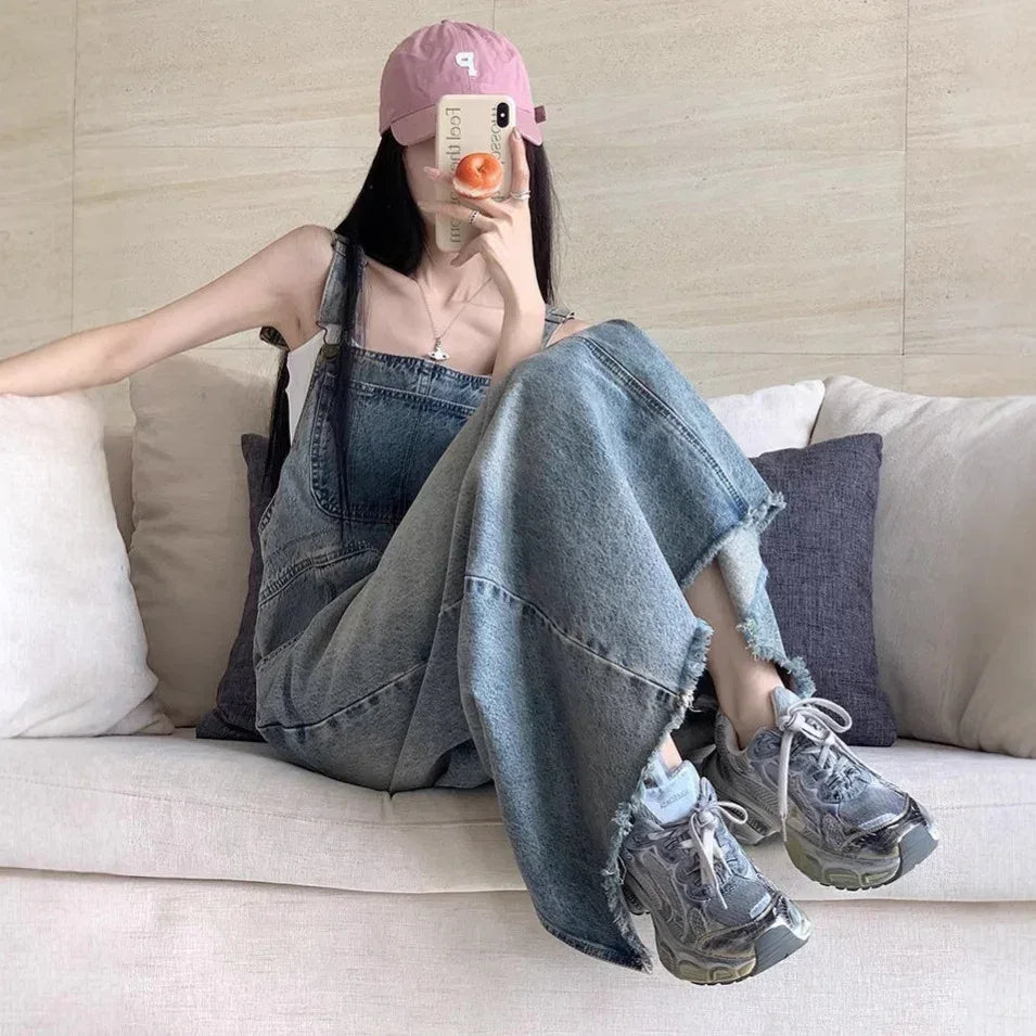 Retro Denim Strap Dress 2026 - Sleeveless Long Skirt Dress - DanaFashionstore