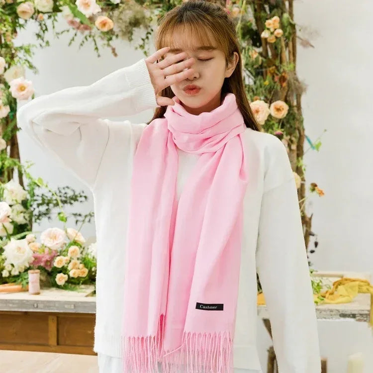 Pure Color Warm Keeping Scarf All-match Cashmere Shawl - DanaFashionstore