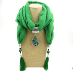 Ethnic Style Peacock Pendant Gem Tassel Scarf Shawl Autumn And Winter Women's Scarf - DanaFashionstore