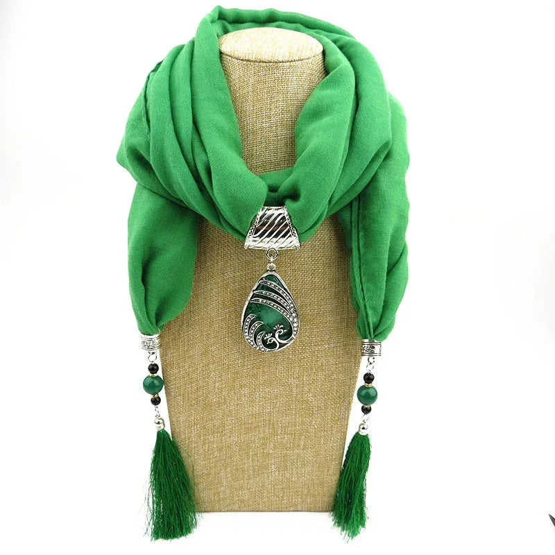 Ethnic Style Peacock Pendant Gem Tassel Scarf Shawl Autumn And Winter Women's Scarf - DanaFashionstore