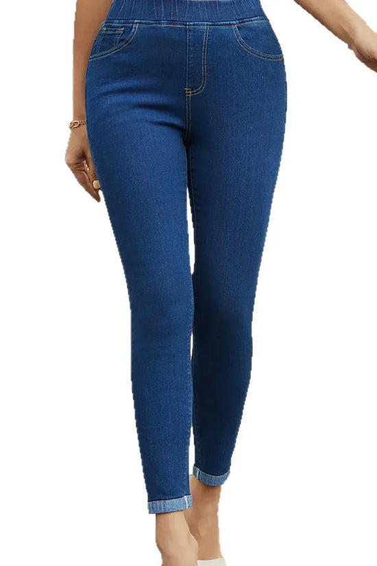 Elastic Waist Stretch Slimming Curling Ankle-length Jeans - DanaFashionstore