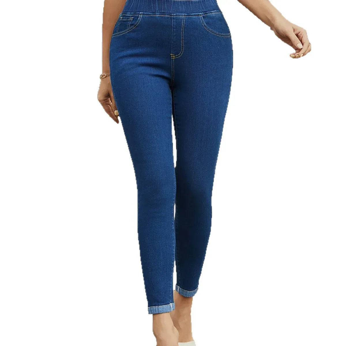 Elastic Waist Stretch Slimming Curling Ankle-length Jeans - DanaFashionstore