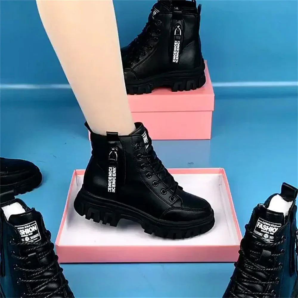 Spring And Autumn British Style Single Side Ankle Boots - DanaFashionstore