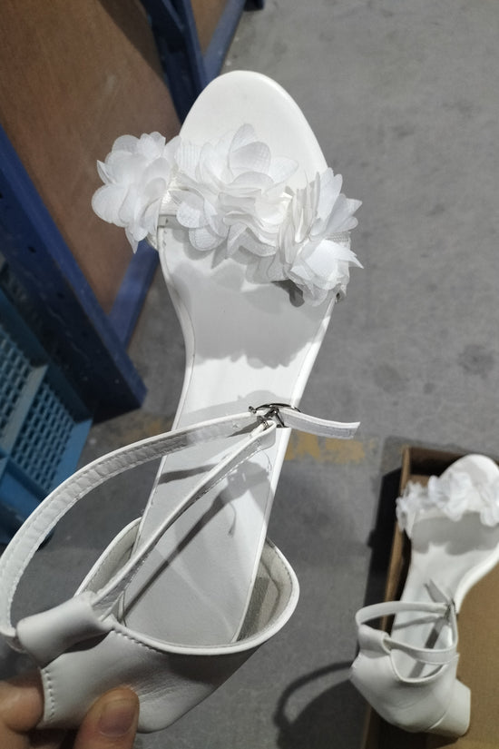 Summer New Flower Buckle Thick Heel Plus Size Women's Sandals