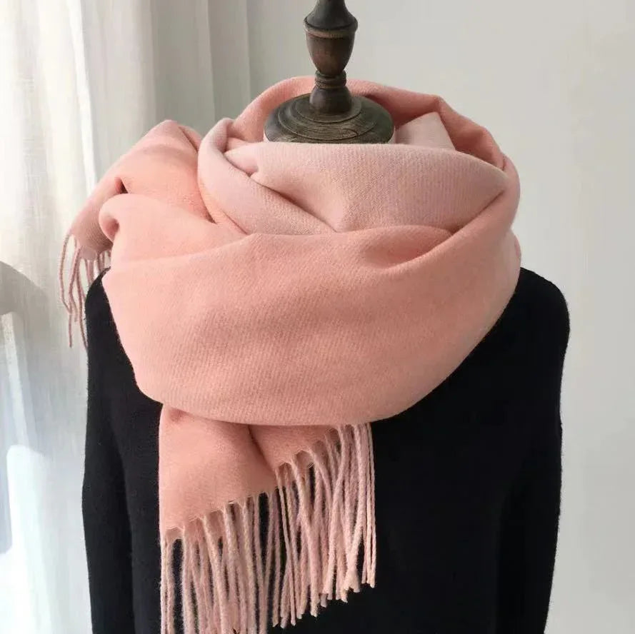 Double-sided Artificial Australian Wool Scarf Shawl - DanaFashionstore