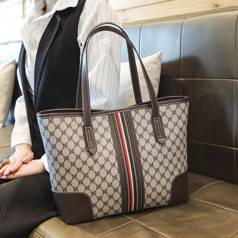 Korean Fashion Printed Tote Large Capacity Shoulder Bag - Dana Fashion