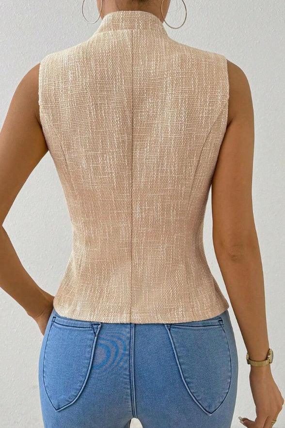 Solid Color Jacquard Suit Vest Jacket - DanaFashionstore