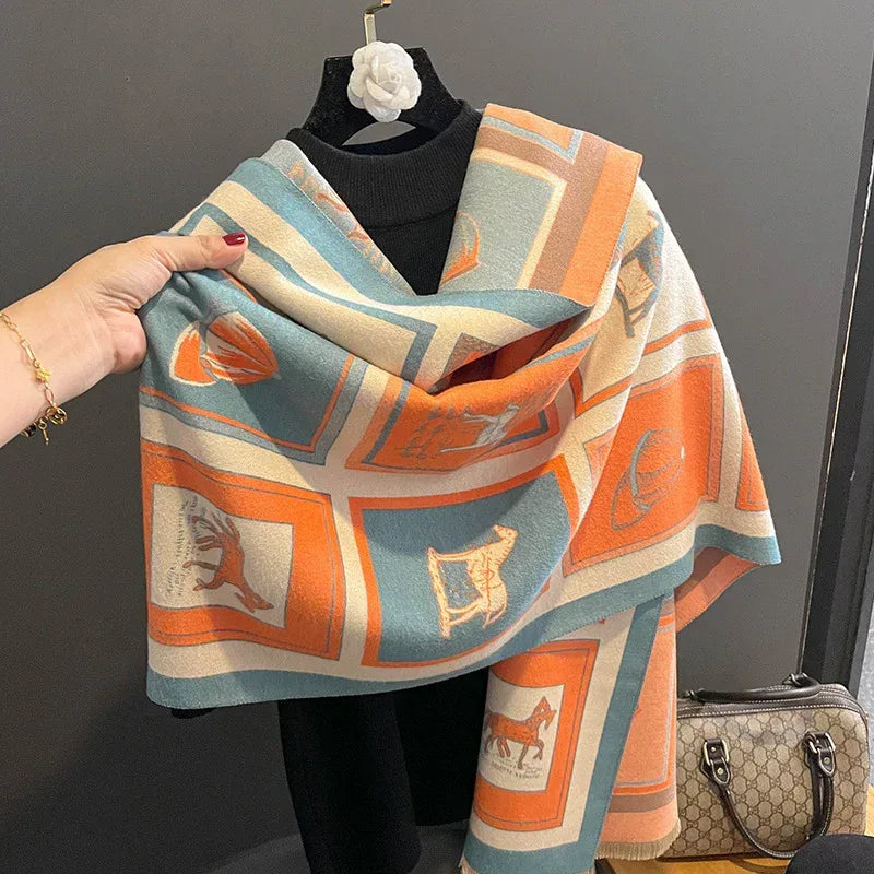 Carriage Artificial Cashmere Scarf Women's Dual-use Air Conditioning Shawl - DanaFashionstore