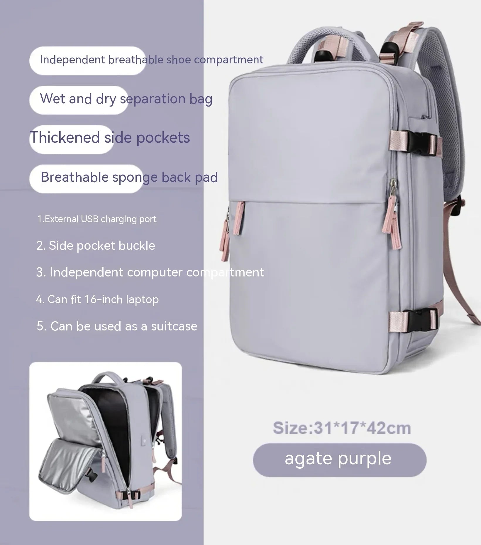 Large Capacity Multifunctional Travel Waterproof Mummy Backpack - DanaFashionstore