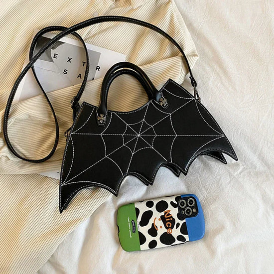 Halloween Spider Web Shape Shoulder Bags Personality Batgirl Tide Pu Handbags Fashoin Messenger Crossbody Bag - DanaFashionstore
