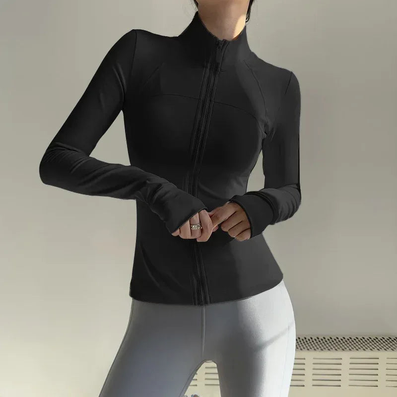 New UV-proof Yoga Clothes Stand-up Collar Slim Fit Coat - DanaFashionstore