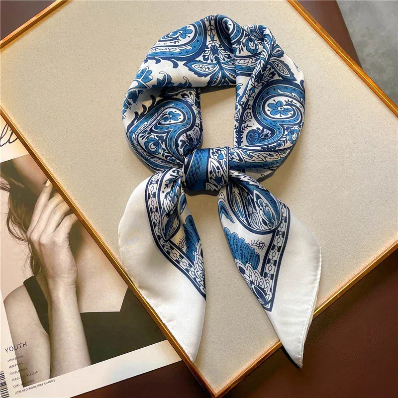 Women's Vintage Printed Silk Scarf - DanaFashionstore