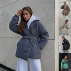 Winter Lapel Waisted Cotton Coat 2026 - Fashion Solid Color Slim Overcoat - DanaFashionstore
