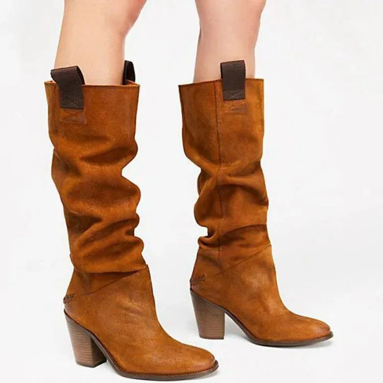 Block heel retro high boots - DanaFashionstore