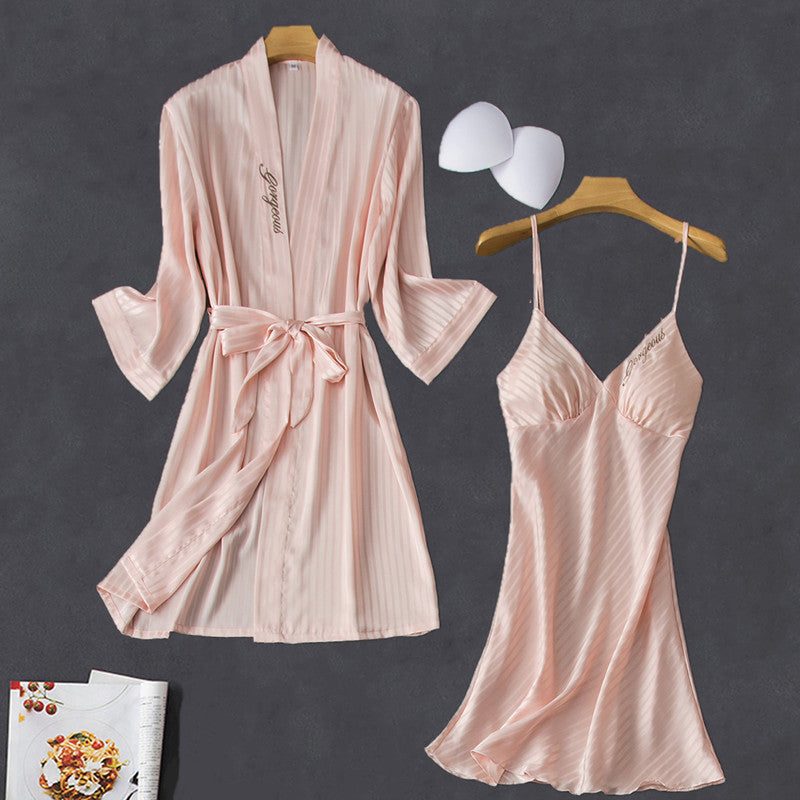 Satin chiffon strap nightgown - Dana Fashion