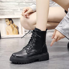 British Pure Color Ladies Waterproof Martin Boots - DanaFashionstore