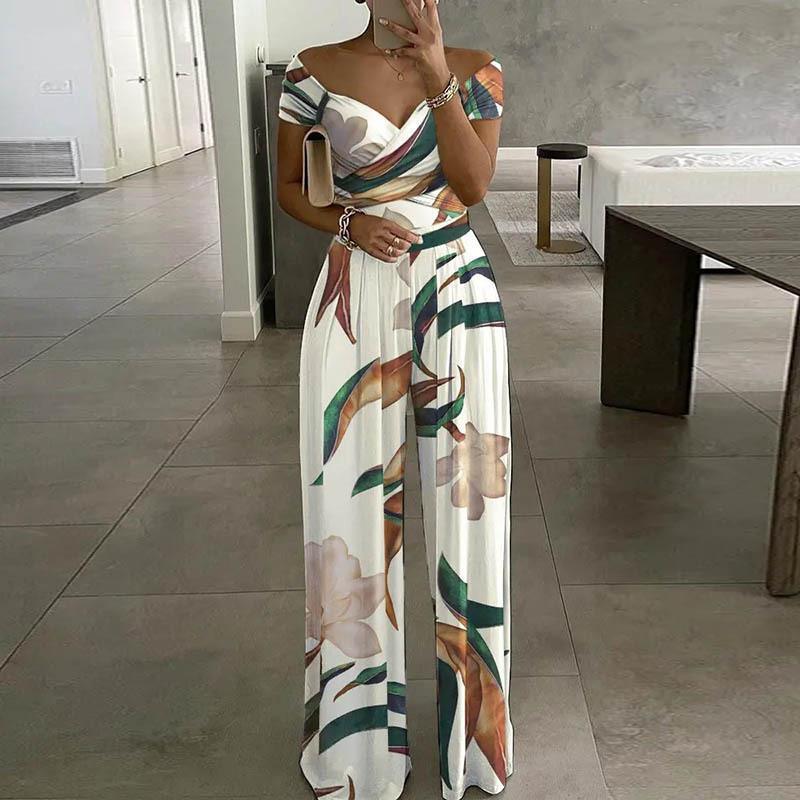 Fashion One-Shoulder Print Jumpsuit 2026 - Temperament Party Jumpsuit - DanaFashionstore