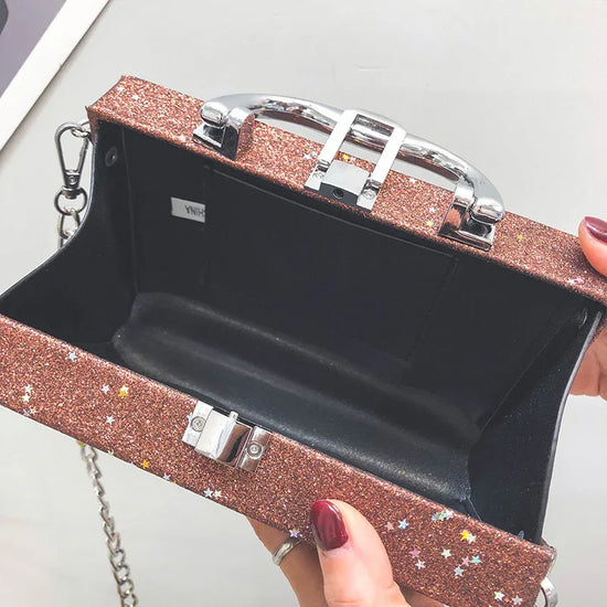 Sequins box bag radio handbag bright surface Harajuku wind Messenger bag - DanaFashionstore