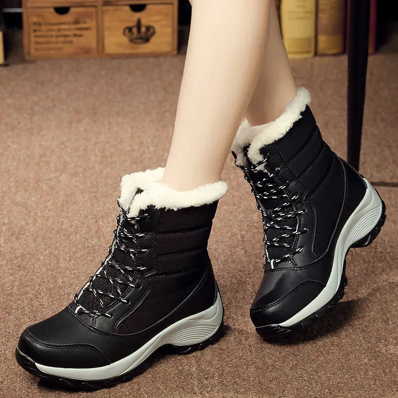 Plus velvet high-top women's shoes waterproof snow boots - DanaFashionstore